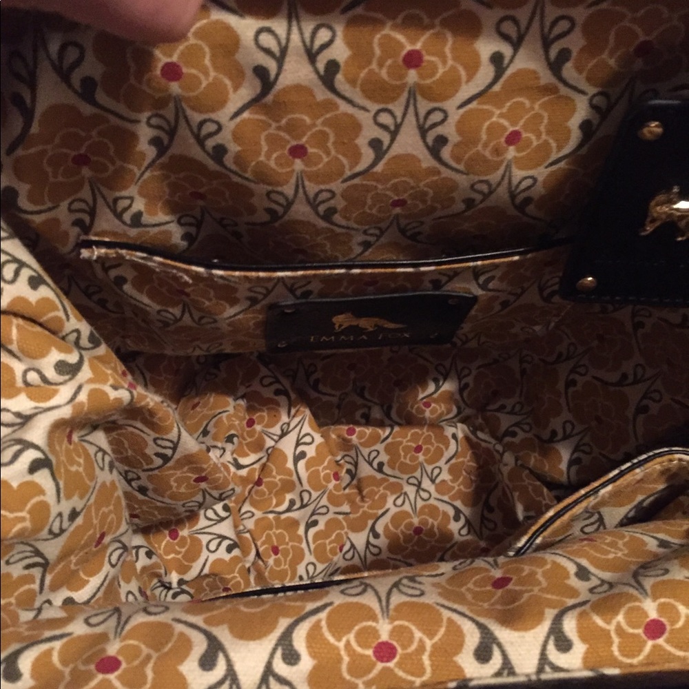 Tan and black large leather handbag - Picture 5 of 5